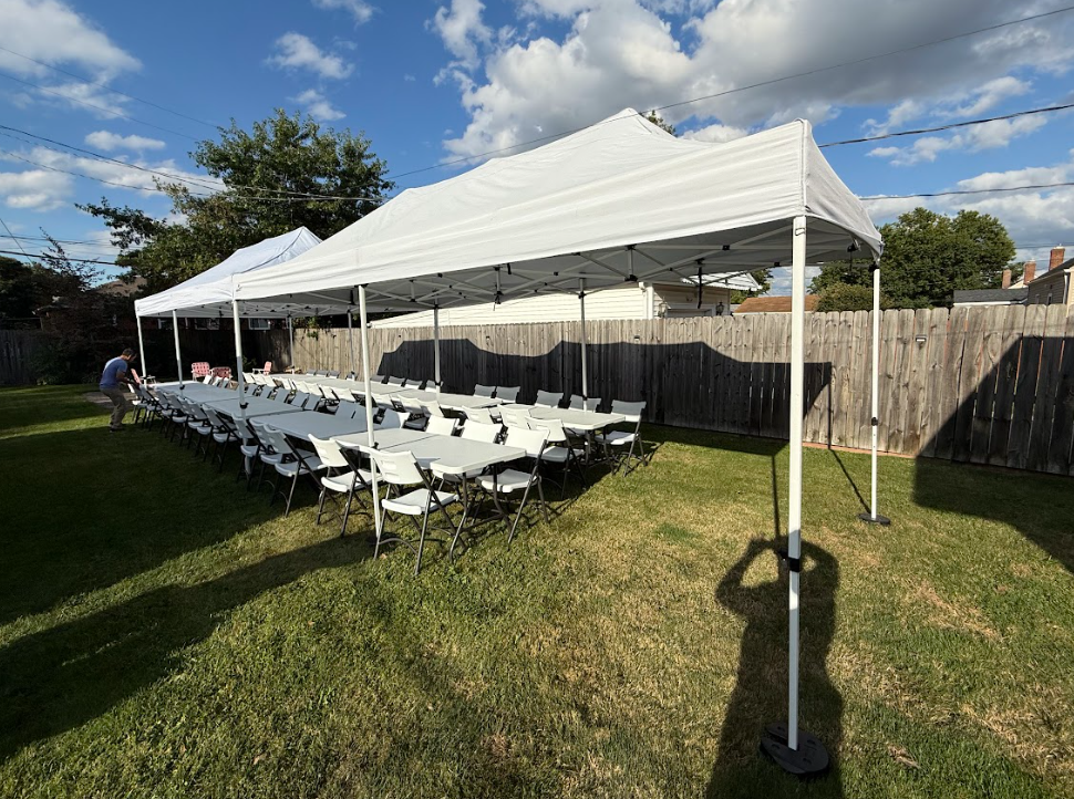 Birthday setup for our neighbor, Grant! Happy birthday Grant!