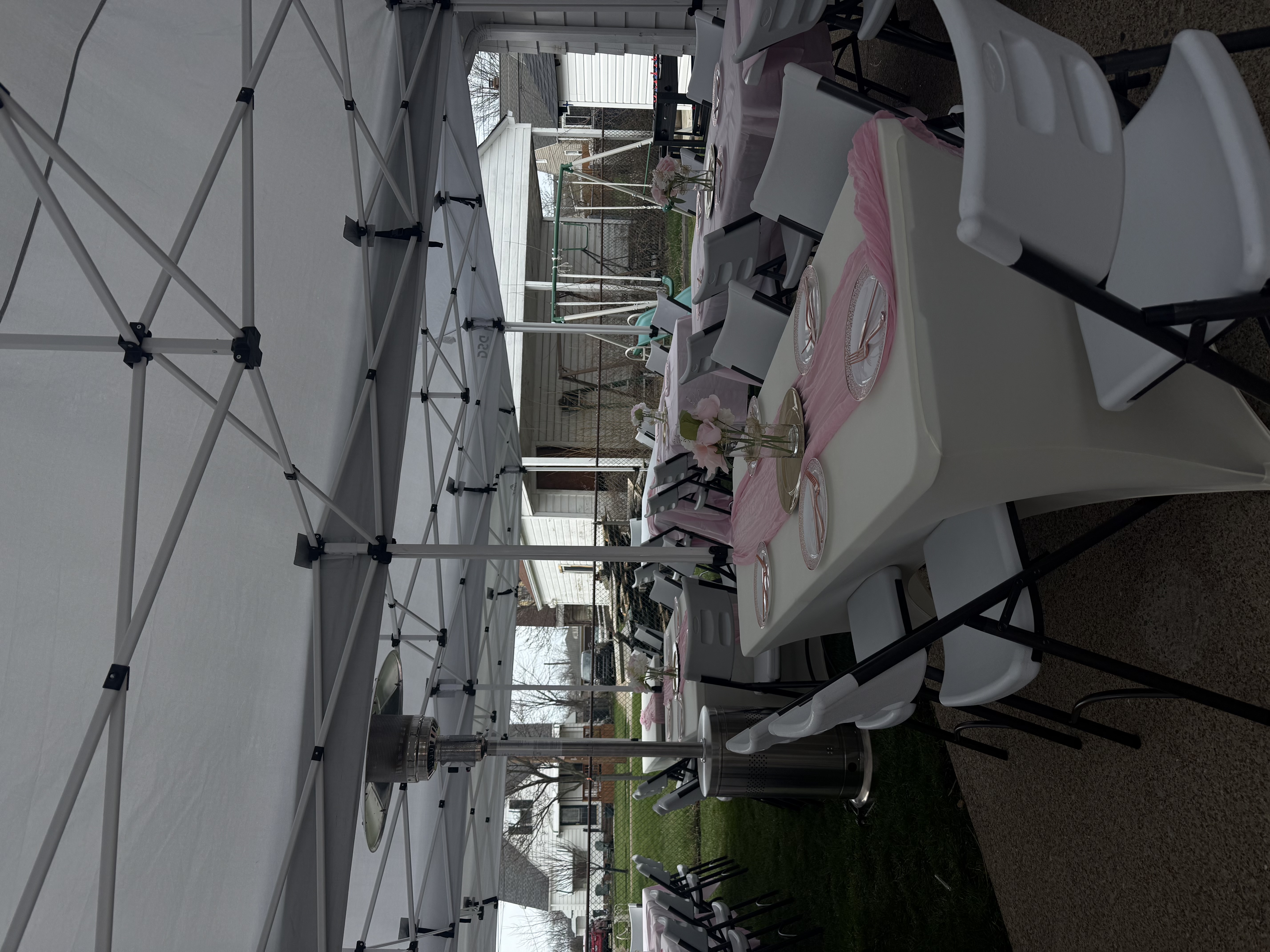 Huge multi-tent baby shower setup!